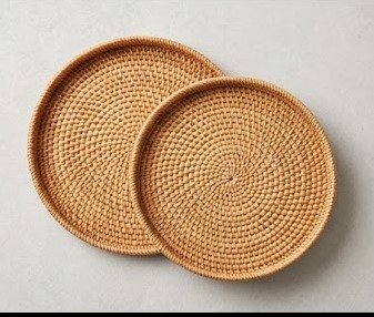 Exemple de plateaux tressés en fibres naturelles